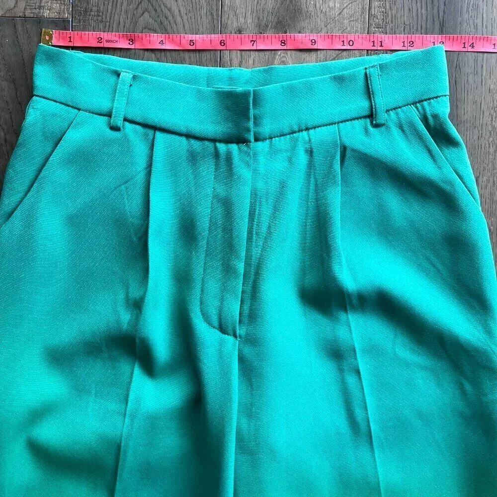 Forever 21 Green Pantsuit Set Blazer & High Rise Trousers Size S Chic Workwear